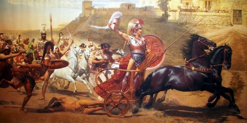 The famous painting of Achilles carrying the dead body of Hector