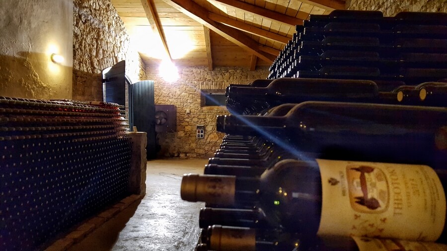 Wine storage room of Theotokis winery