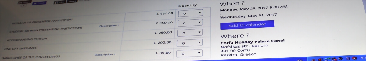 The view of Eventora registration webform on the screen of a laptop